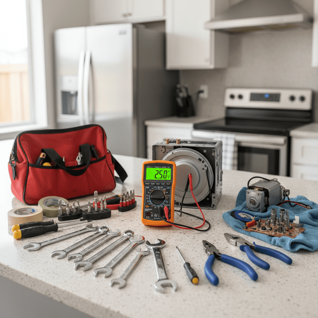 Tools ready for appliance repair